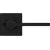 Kwikset Casey Dummy Door Handle 2 Pack, Single Sided Lever for Closets, French Double Doors, and Pantry, Matte Black Non-Turning Reversible Interior Push/Pull Lever, with Microban Protection