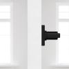 Kwikset Casey Dummy Door Handle 2 Pack, Single Sided Lever for Closets, French Double Doors, and Pantry, Matte Black Non-Turning Reversible Interior Push/Pull Lever, with Microban Protection