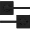 Kwikset Casey Interior Passage Door Handle 2 Pack, Lever for Closet and Hallway Doors, Reversible Non-Locking Handle Lever, Matte Black, with Microban Protection
