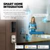 Kwikset Halo Select Smart Lock Keyless Entry Door Lock Wi-Fi and Matter Enabled Deadbolt No Hub Needed, Geofence Auto-Unlock, Grade AAA Certified, Easy Install, Matte Black Lifetime Finish Warranty(Satin Nickel)