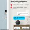 Kwikset Halo Touch Fingerprint Wi-Fi Smart Lock, Keyless Entry Door Low Profile Deadbolt, Geofence Auto-Unlock, Grade AAA Certified, No Hub Easy Install, Matte Black Lifetime Finish Warranty, Square(Satin Nickel)