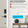 Kwikset Halo Wi-Fi Smart Lock, Keyless Entry Door Deadbolt, Geofence Auto-Unlock, Grade AAA Certified, No Hub Easy Install, Satin Nickel Lifetime Finish Warranty, Touchscreen(Matte Black)
