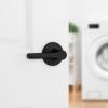 Kwikset Henley Interior Privacy Door Handle with Lock, Door Lever For Bathroom and Bedroom, Matte Black Reversible Keyless Turn Lock, with Microban Protection(Matte Black)