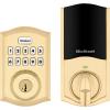 Kwikset Home Connect 620 Smart Lock Deadbolt with Z-Wave Technology, Works with Ring Alarm, Samsung Smartthings and More, Z-Wave Hub Required, Contemporary Design in Venetian Bronze(Polished Brass)