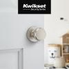 Kwikset Maven Interior Passage Door Knob, Handle for Closet and Hallway Doors, Round Non-Locking Doorknob in Satin Nickel, with Microban Protection