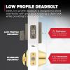 Kwikset Midtown Deadbolt Lock, Matte Black Modern Exterior Keyed Front Entry Door, Pick Resistant SmartKey Rekey Security, Single Cylinder Dead Bolt, with Microban Protection(Matte Black)