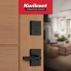 Kwikset Mirada Reeded Dummy Door Handle, Single Sided Lever for Closets, French Double Doors, and Pantry, Matte Black, Non-Turning Reversible Interior Push/Pull Lever, with Microban Protection(Matte Black)