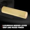 Kwikset Mirada Reeded Dummy Door Handle, Single Sided Lever for Closets, French Double Doors, and Pantry, Matte Black, Non-Turning Reversible Interior Push/Pull Lever, with Microban Protection(Matte Black Satin Brass)