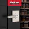 Kwikset Mirada Reeded Dummy Door Handle, Single Sided Lever for Closets, French Double Doors, and Pantry, Matte Black, Non-Turning Reversible Interior Push/Pull Lever, with Microban Protection(Satin Nickel)