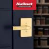 Kwikset Mirada Reeded Dummy Door Handle, Single Sided Lever for Closets, French Double Doors, and Pantry, Matte Black, Non-Turning Reversible Interior Push/Pull Lever, with Microban Protection(Satin Brass)