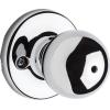 Kwikset Polo Dummy Door Knob, Single Sided Handle for Closets, French Double Doors, and Pantry, Satin Nickel Non-Turning Interior Push/Pull Door Knob, with Microban Protection(Polished Chrome)