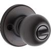 Kwikset Polo Dummy Door Knob, Single Sided Handle for Closets, French Double Doors, and Pantry, Satin Nickel Non-Turning Interior Push/Pull Door Knob, with Microban Protection(Venetian Bronze)