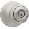 Kwikset Polo Dummy Door Knob, Single Sided Handle for Closets, French Double Doors, and Pantry, Satin Nickel Non-Turning Interior Push/Pull Door Knob, with Microban Protection(Satin Nickel)