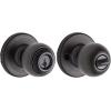 Kwikset Polo Dummy Door Knob, Single Sided Handle for Closets, French Double Doors, and Pantry, Satin Nickel Non-Turning Interior Push/Pull Door Knob, with Microban Protection(Venetian Bronze)