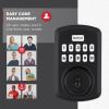 Kwikset Powerbolt 250 10-Button Keypad Venetian Bronze Transitional Electronic Deadbolt Door Lock, Featuring Convenient Keyless Entry, Customizable User Codes and Auto Locking(Matte Black)