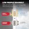 Kwikset Prava Front Door Lock Handle and Deadbolt Set, Entry Handleset Exterior with Interior Reversible Lever, Satin Brass, Pick Resistant SmartKey Rekey Deadbolt Security, with Microban Protection(Satin Brass)