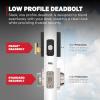Kwikset Prava Front Door Lock Handle and Deadbolt Set, Entry Handleset Exterior with Interior Reversible Lever, Satin Brass, Pick Resistant SmartKey Rekey Deadbolt Security, with Microban Protection(Matte Black & Satin Brass)