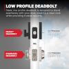 Kwikset Prava Front Door Lock Handle and Deadbolt Set, Entry Handleset Exterior with Interior Reversible Lever, Satin Brass, Pick Resistant SmartKey Rekey Deadbolt Security, with Microban Protection(Matte Black)