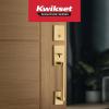 Kwikset Prava Front Door Lock Handle and Deadbolt Set, Entry Handleset Exterior with Interior Reversible Lever, Satin Brass, Pick Resistant SmartKey Rekey Deadbolt Security, with Microban Protection(Satin Brass)