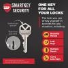 Kwikset San Clemente Front Door Lock Handle and Deadbolt Set, Entry Handleset with Mirada Reversible Lever, Matte Black, Pick Resistant SmartKey Rekey Deadbolt Security, with Microban Protection(Satin Nickel)