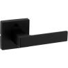 Kwikset Singapore Interior Privacy Door Handle with Lock, Door Lever for Bathroom and Bedroom, Matte Black Reversible Keyless Turn Lock, with Microban Protection (Pack of 4)(Matte Black)
