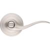 Kwikset Tustin Interior Privacy Door Handle with Lock, Door Lever For Bathroom and Bedroom, Satin Nickel Reversible Keyless Turn Lock, with Microban Protection