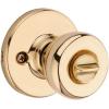 Kwikset Tylo Entry Door Knob with Lock and Key, Secure Keyed Handle Exterior Doorlock, Doorknob For Front Entrance and Bedrooms in Polished Brass