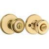 Kwikset Tylo Entry Door Knob with Lock and Key, Secure Keyed Handle Exterior Doorlock, Doorknob For Front Entrance and Bedrooms in Polished Brass