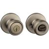 Kwikset Tylo Entry Door Knob with Lock and Key, Secure Keyed Handle Exterior, Front Entrance and Bedroom, Antique Brass, Pick Resistant SmartKey Rekey Security and Microban(Antique Brass)
