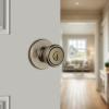 Kwikset Tylo Entry Door Knob with Lock and Key, Secure Keyed Handle Exterior, Front Entrance and Bedroom, Antique Brass, Pick Resistant SmartKey Rekey Security and Microban(Antique Brass)
