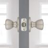 Kwikset Tylo Entry Door Knob with Lock and Key, Secure Keyed Handle Exterior, Front Entrance and Bedroom, Satin Nickel, Pick Resistant SmartKey Rekey Security and Microban