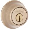 Kwikset 660 Deadbolt Deadbolt Lock, Satin Chrome Round Exterior Keyed Front Entry Door, Single Cylinder Dead Bolt(Antique Brass)