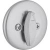 Kwikset 663 Deadbolt Unkeyed Deadbolt Lock, Satin Chrome Round Interior Turn Piece for Front Entry Door, with Latch and Adapter, No Exterior Assembly(Satin Chrome)