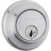 Kwikset 817 Deadbolt Deadbolt Lock, Venetian Bronze Round Exterior Keyed Front Entry Door, Pick Resistant SmartKey Rekey Security, Single Cylinder Dead Bolt(Satin Chrome)