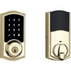 Kwikset 916 Keyless Entry Touchscreen SmartCode Electronic Deadbolt Smart Lock featuring SmartKey Security and ZigBee 3.0 Technology in Traditional Polished Brass, Zigbee Hub sold seperately