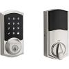 Kwikset 916 Keyless Entry Touchscreen SmartCode Electronic Deadbolt Smart Lock featuring SmartKey Security and ZigBee 3.0 Technology in Traditional Satin Nickel, Zigbee Hub sold seperately(Satin Nickel)