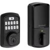 Kwikset 99420-002 Aura Bluetooth Programmable Keypad Door Lock Deadbolt Featuring SmartKey Security, Venetian Bronze(Matte Black)