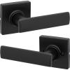 Kwikset Breton Interior Passage Door Handle, Lever for Closet and Hallway Doors, Reversible Non-Locking Handle Lever, Matte Black Finish