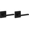 Kwikset Casey Dummy Door Handle 2 Pack, Single Sided Lever for Closets, French Double Doors, and Pantry, Matte Black Non-Turning Reversible Interior Push/Pull Lever, with Microban Protection