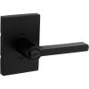 Kwikset Halifax Entry Door Handle with Lock and Key, Secure Keyed Reversible Lever Exterior, For Front Entrance and Bedrooms, Matte Black, Pick Resistant Smartkey Rekey Security and Microban(Keyed Entry)