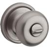 Kwikset Hancock Interior Privacy Door Knob with Lock, Door Handle For Bathroom and Bedroom, Satin Nickel Keyless Turn Lock Doorknob, with Microban Protection(Privacy)