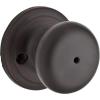 Kwikset Hancock Interior Privacy Door Knob with Lock, Door Handle For Bathroom and Bedroom, Venetian Bronze Keyless Turn Lock Doorknob, with Microban Protection