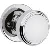 Kwikset Maven Dummy Door Knob, Single Sided Handle for Closets, French Double Doors, and Pantry, Polished Chrome Non-Turning Round Interior Push/Pull Door Knob, with Microban Protection