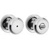 Kwikset Maven Interior Privacy Door Knob with Lock, Round Door Handle for Bathroom and Bedroom, Polished Chrome Keyless Turn Lock Doorknob, with Microban Protection(Polished Chrome)