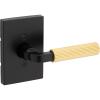Kwikset Mirada Reeded Dummy Door Handle, Single Sided Lever for Closets, French Double Doors, and Pantry, Matte Black, Non-Turning Reversible Interior Push/Pull Lever, with Microban Protection(Matte Black Satin Brass)