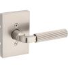 Kwikset Mirada Reeded Dummy Door Handle, Single Sided Lever for Closets, French Double Doors, and Pantry, Matte Black, Non-Turning Reversible Interior Push/Pull Lever, with Microban Protection(Satin Nickel)