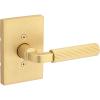 Kwikset Mirada Reeded Dummy Door Handle, Single Sided Lever for Closets, French Double Doors, and Pantry, Matte Black, Non-Turning Reversible Interior Push/Pull Lever, with Microban Protection(Satin Brass)