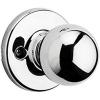 Kwikset Polo Dummy Door Knob, Single Sided Handle for Closets, French Double Doors, and Pantry, Satin Nickel Non-Turning Interior Push/Pull Door Knob, with Microban Protection(Polished Chrome)