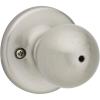 Kwikset Polo Interior Privacy Door Knob with Lock, Door Handle For Bathroom and Bedroom, Satin Nickel Keyless Turn Lock Doorknob, with Microban Protection