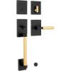 Kwikset Prava Front Door Lock Handle and Deadbolt Set, Entry Handleset Exterior with Interior Reversible Lever, Satin Brass, Pick Resistant SmartKey Rekey Deadbolt Security, with Microban Protection(Matte Black & Satin Brass)